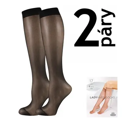 LADY knee-socks 17 DEN punčochové podkolenky Lady B - 12 párů Černá 12 párů