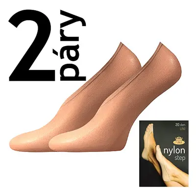 NYLON STEP 20 DEN punčochové ťapky Lady B - 12 párů Béžová 12 párů