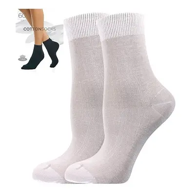 COTTON socks 60 DEN punčochové ponožky Lady B - 6 párů Bílá 6 párů