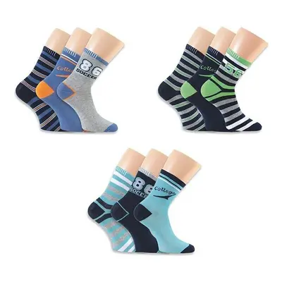 SOCCER dětské sportovní barevné ponožky TRENDY SOCKS Náhodný mix 3 páry