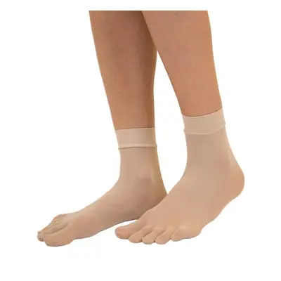 PLAIN ANKLE prstové nylonové ponožky ToeToe Tělová 1 pár