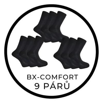 MEGAPACK 9párů - BX-COMFORT české kvalitní bambusové ponožky BAMBOX Černá 9 párů