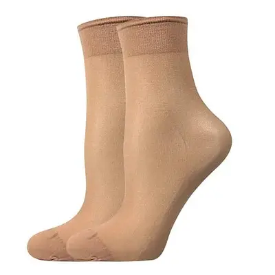 NYLON SOCKS 20 DEN punčochové ponožky Lady B - 12 párů Béžová 12 párů