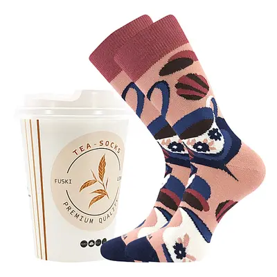 TEA SOCKS barevné veselé ponožky Lonka - Černý čaj 01 1 pár