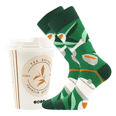 TEA SOCKS barevné veselé ponožky Lonka - Zelený čaj 02 1 pár