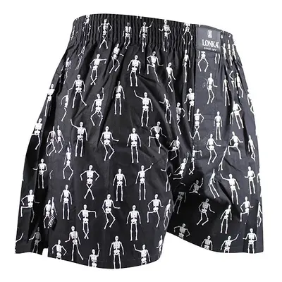 JACK boxers pánské bavlněné trenýrky Lonka - SKELETON Černá 1 kus