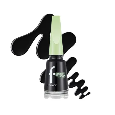 Flormar green up lak na nehty VEGAN, 015 Blackest Black, 11ml