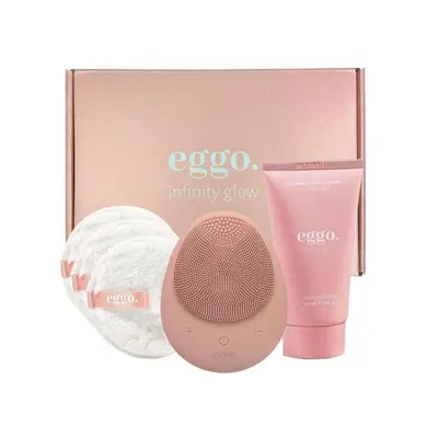 Eggo dárková sada sonický přístroj + pleťový gel + odličovací tamponky, Pink