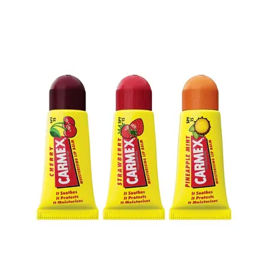 Carmexs Strawberry, Cherry, Pineapple balzám na rty 3 x 5 g dárková sada