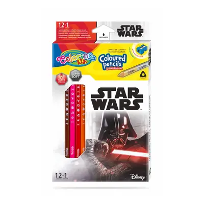 Colorino Colorino, 89458PTR, Star Wars, sada trojhranných pastelek, 12+1 ks