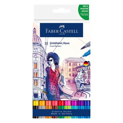 Faber-Castell Faber-Castell, 164618, Goldfaber Aqua Dual Markers, akvarelové popisovače s linere