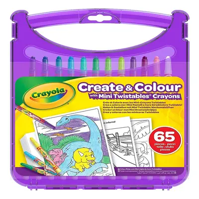 Crayola Crayola, 04-0378-E-000, Create & Colour, cestovní sada pastelek s pracovními listy, 65 k