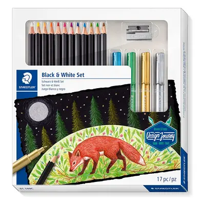 Staedtler Staedtler, 61 149C, Design Journey, Black & White, sada super soft pastelek s popisova