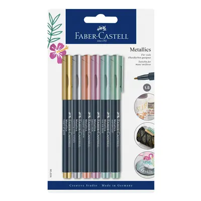 Faber-Castell Faber-Castell, 160706, metalické popisovače na různé povrchy, 6 ks