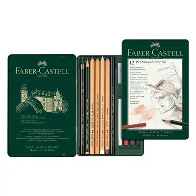 Faber-Castell Faber-Castell, 112975, Pitt Monochrome, sada uměleckých výtvarných potřeb, 12 ks