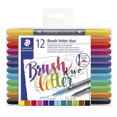 Staedtler Staedtler, 3004 TB12, Brush letter Duo, brush popisovače, oboustranné, 12 ks