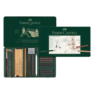 Faber-Castell Faber-Castell, 112977, Pitt Monochrome, sada uměleckých výtvarných potřeb, 33 ks