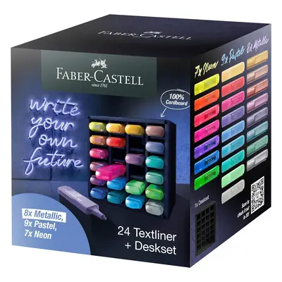 Faber-Castell Faber-Castell, 254602, Textliner, sada zvýrazňovačů ve stolním boxu, 24 ks