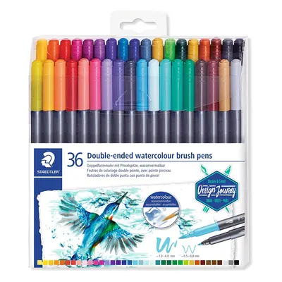 Staedtler Staedtler, 3001 TB36, Double ended, brush popisovače, oboustranné, 36 ks