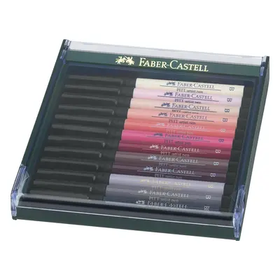 Faber-Castell Faber-Castell, 267424, PITT artist pen, brush popisovače, tělové odstíny, 12 ks