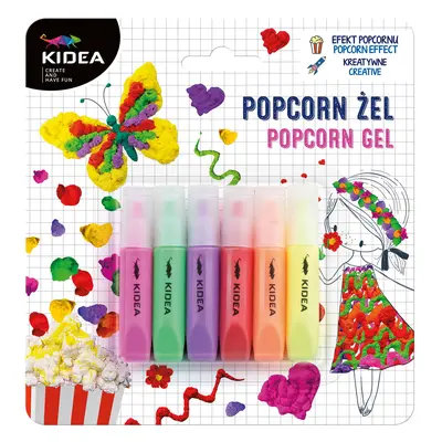 Kidea Kidea, PCZ6KKA, Popcorn gel, sada gelových per s 3D efektem, 6ks