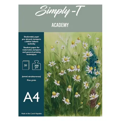 Simply-T Simply-T, STS00A4, Academy, skicák 300 g/m2, A4, 20 listů