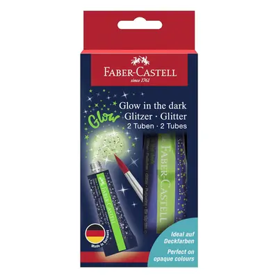 Faber-Castell Faber-Castell, 125092, sada třpytek v tubě, Glow in the dark, 2 ks