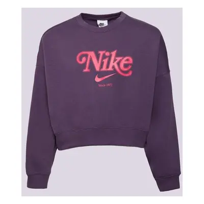 Nike G Nsw Trend Flc Crp Crew Girl Tmavomodrá