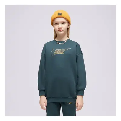 Nike G Nsw Club Flc Bf Crew Ls Shne Girl Zelená