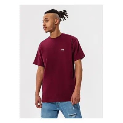 Vans Mn Left Chest Logo Tee Burgundy Bordová