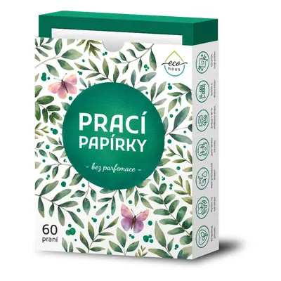 Prací papírky EcoHaus 60 praní bez parfemace