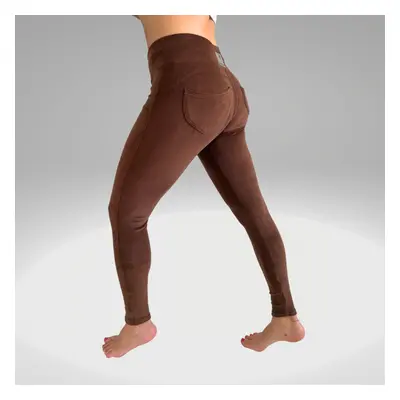 Legíny Push up brown Velur Yastraby