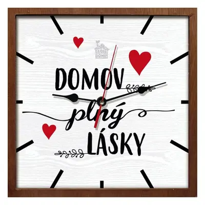 Dárkové hodiny čtvercové - Domov plný lásky