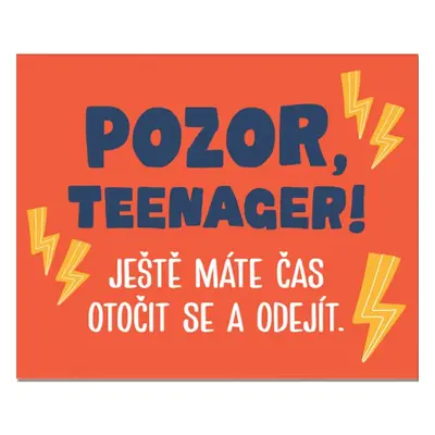 Cedulka na dveře - Pozor teenager