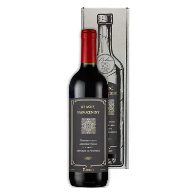 Červené víno Merlot - Krásné narozeniny