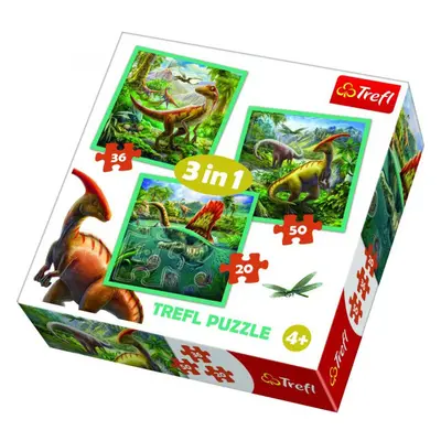 Puzzle 3v1 Svět dinosaurů