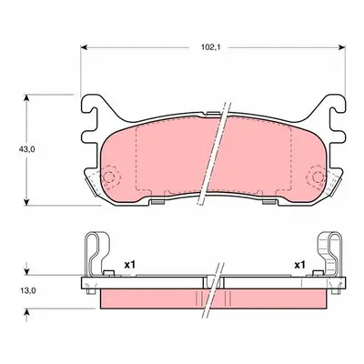 Sada brzdových destiček, kotoučová brzda TRW GDB3129