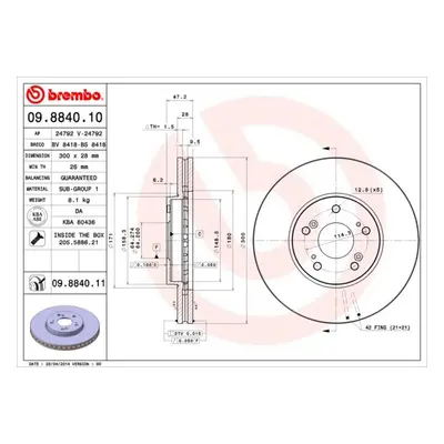 Brzdový kotouč BREMBO 09.8840.11