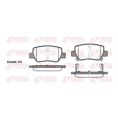 Sada brzdových destiček, kotoučová brzda REMSA 1403.02