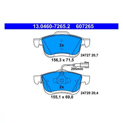 Sada brzdových destiček, kotoučová brzda ATE 13.0460-7265.2