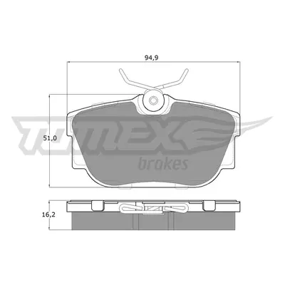 Sada brzdových destiček, kotoučová brzda TOMEX Brakes 1390