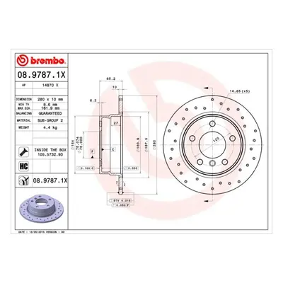 Brzdový kotouč BREMBO 08.9787.1X