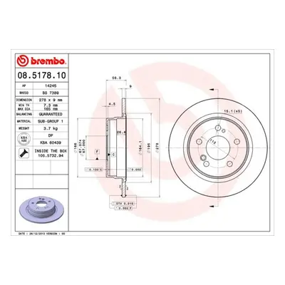 Brzdový kotouč BREMBO 08.5178.10