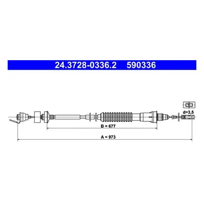 Tažné lanko, ovládání spojky ATE 24.3728-0336.2