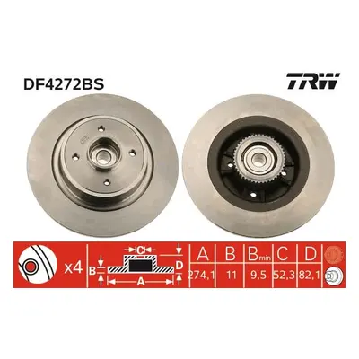 Brzdový kotouč TRW DF4272BS