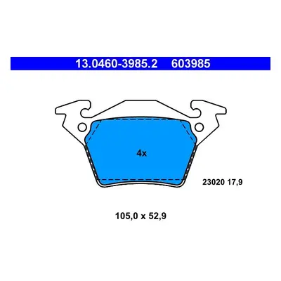 Sada brzdových destiček, kotoučová brzda ATE 13.0460-3985.2