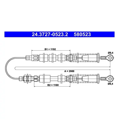 Tažné lanko, parkovací brzda ATE 24.3727-0523.2