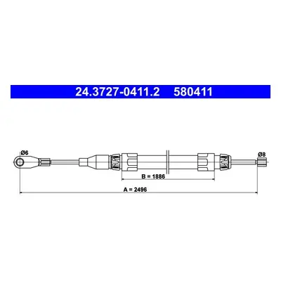Tažné lanko, parkovací brzda ATE 24.3727-0411.2