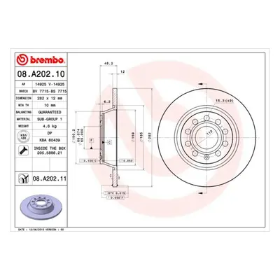 Brzdový kotouč BREMBO 08.A202.11