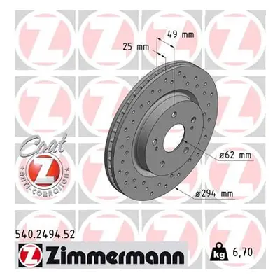 Brzdový kotouč ZIMMERMANN 540.2494.52